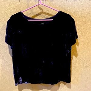 J Crew Velvet Flutter Sleeve blouse size medium